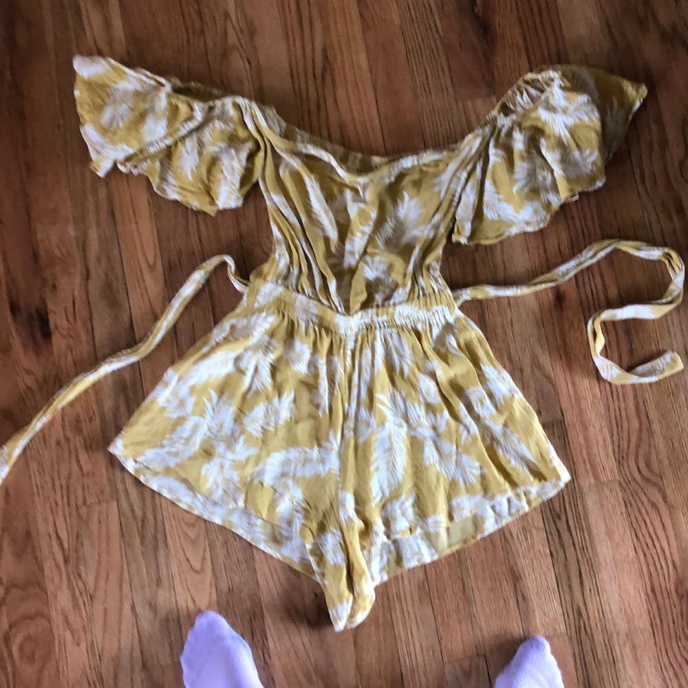 Palm print medium boutique romper.